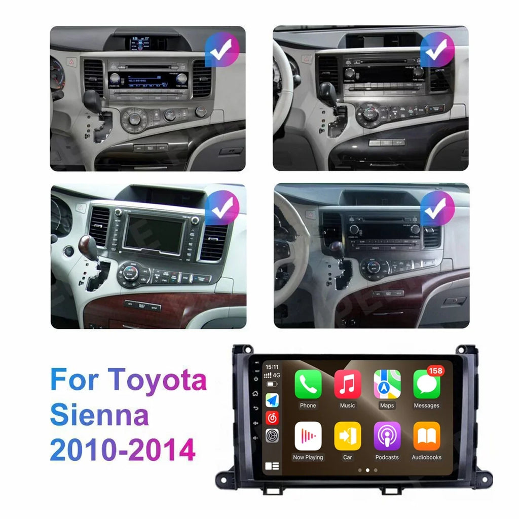 For 2011-2014 Toyota Sienna Radio; Roinvou Android Wireless CarPlay Car Stereo with Android Auto 9 cm Touch Screen Bluetooth Car Radio Support Mirror Link GPS WiFi 2+32G
