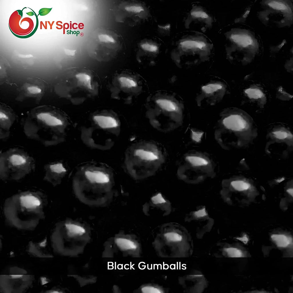 NY SPICE SHOP Black Gumballs - 5 Pound - Approx. 50 Pieces Per Pound - Tutti Frutti Flavor