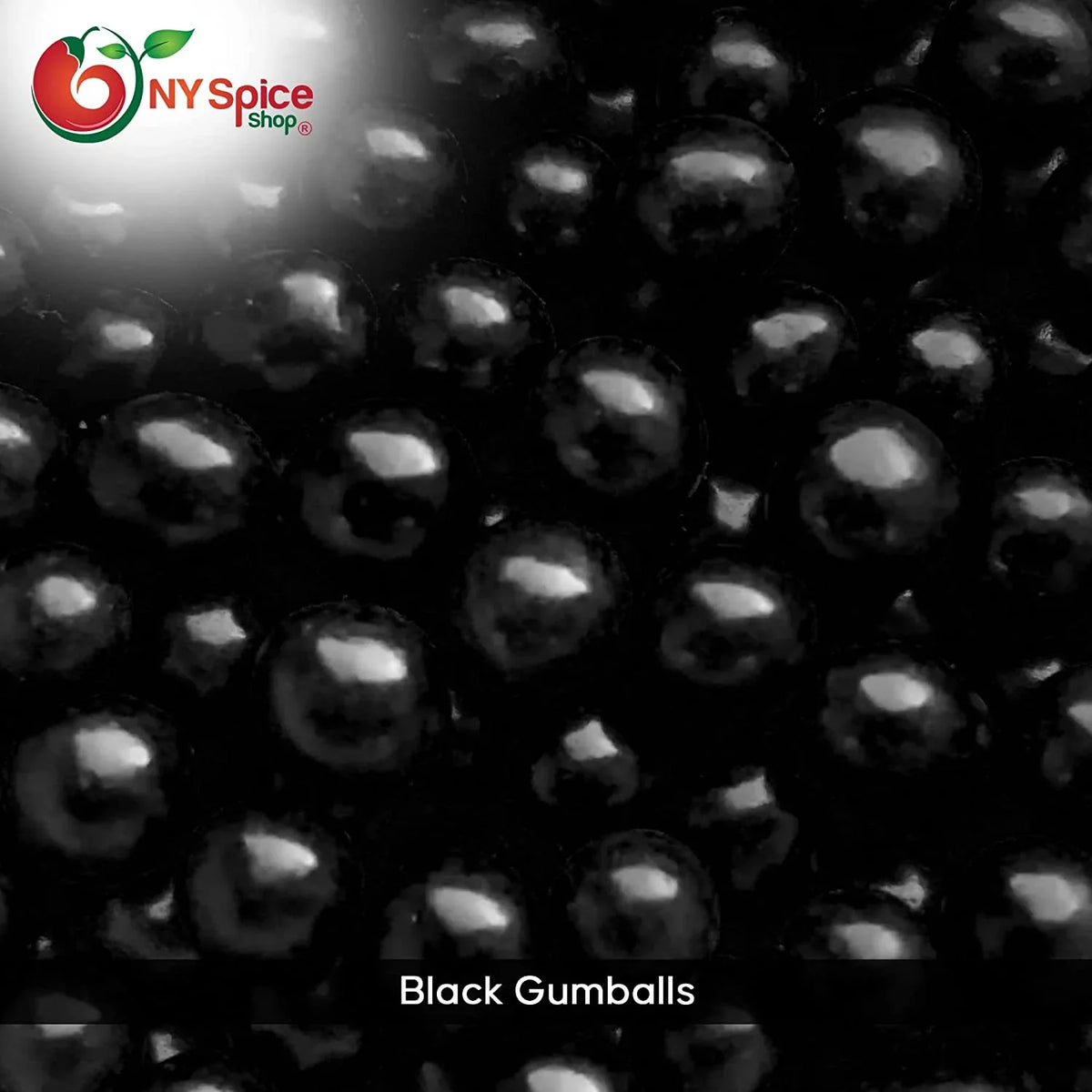 NY SPICE SHOP Black Gumballs - 5 Pound - Approx. 50 Pieces Per Pound - Tutti Frutti Flavor