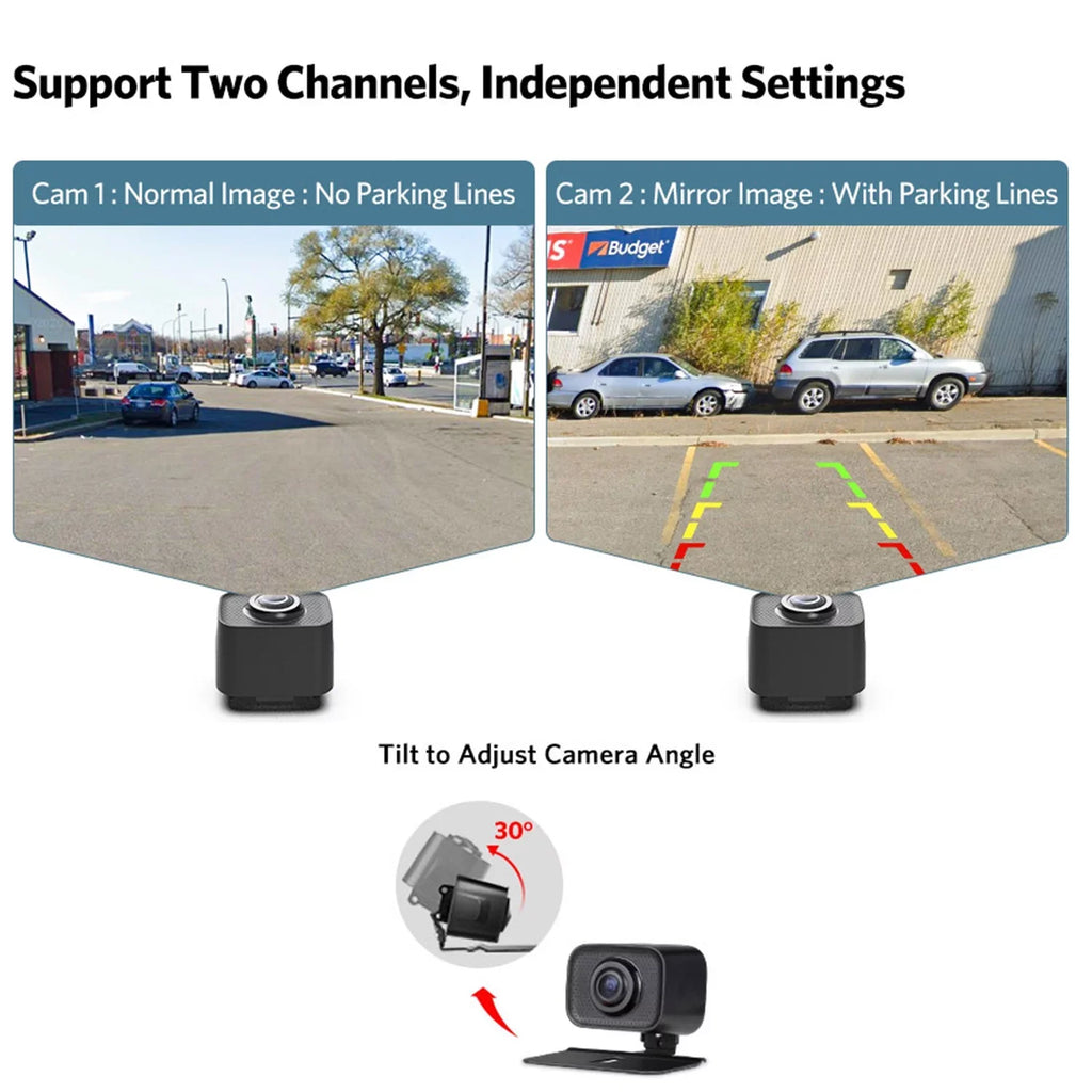 Digital Signal Wireless Backup Camera Support 2 Cameras; License Plate Rear View Camera for Car; Vehicle Universal Backup Cameras System with 5" Monitor