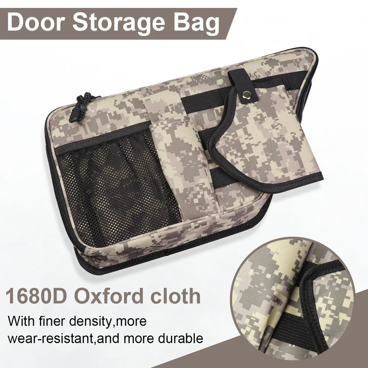 AUFER Front Door Storage Bags For Ford Bronco 2/4 Door Door Side Organizer Box