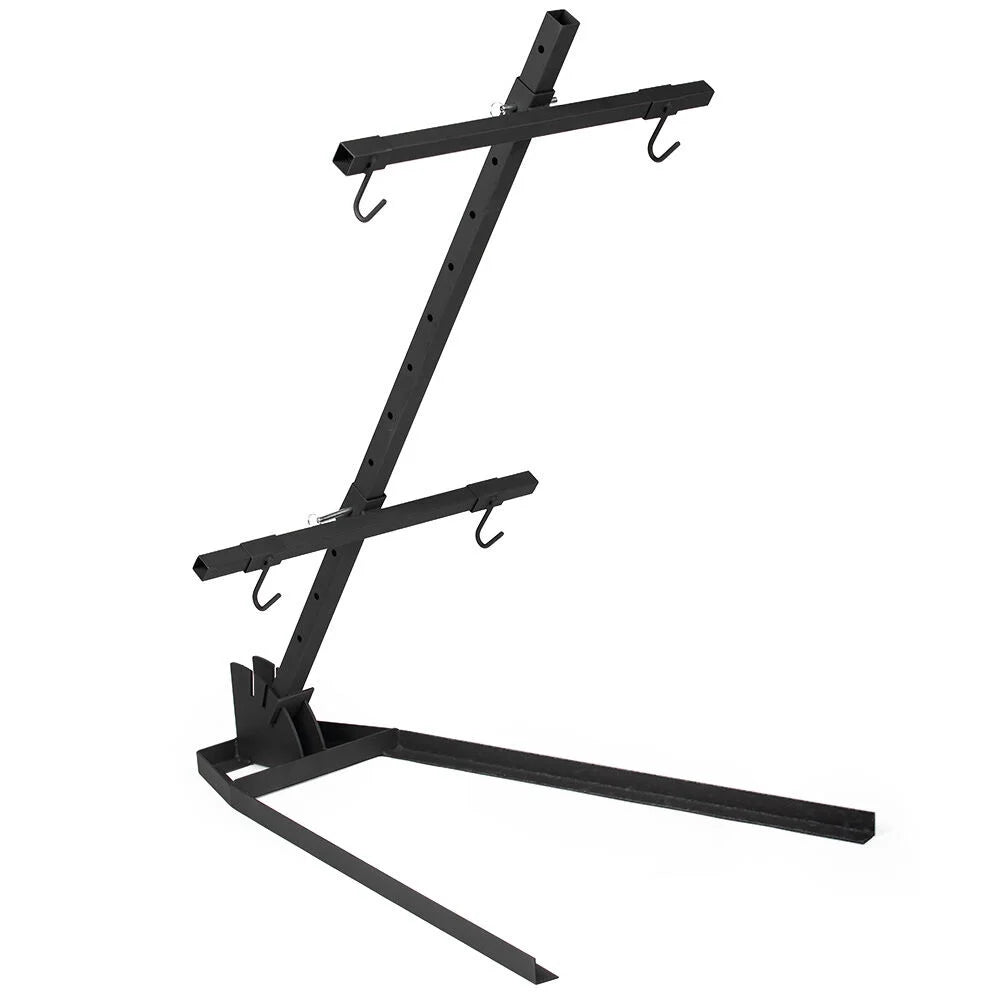 Ash & Ember Asado Cross with Adjustable Base; 61 x 28 Patagonian BBQ; 150 LB Capacity Whole Animal BBQ Stand; High Temp Black Paint
