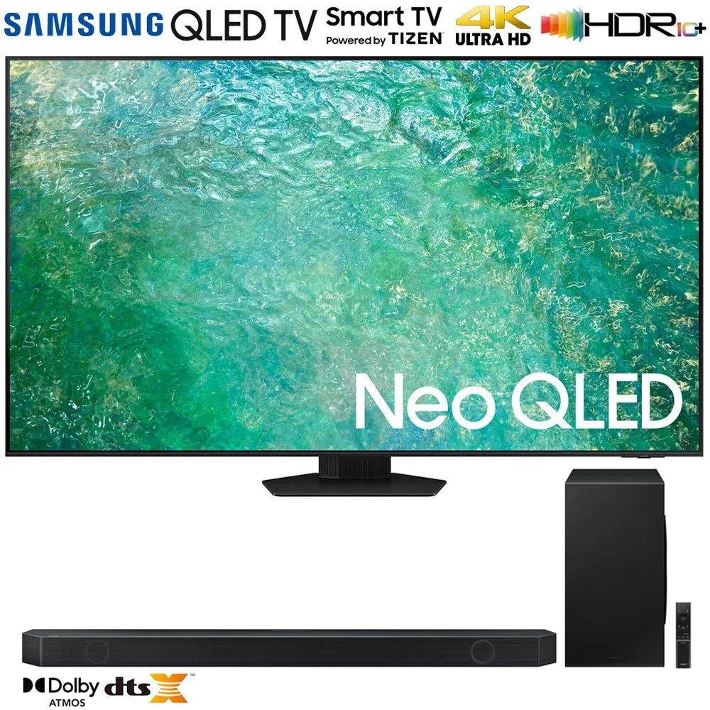 Samsung QN65QN85CA 65 foot Neo QLED 4K Smart TV (2023 Model) Bundle with Q-series 7.1.2 ch. Wireless Dolby ATMOS Soundbar w/ Q-Symphony