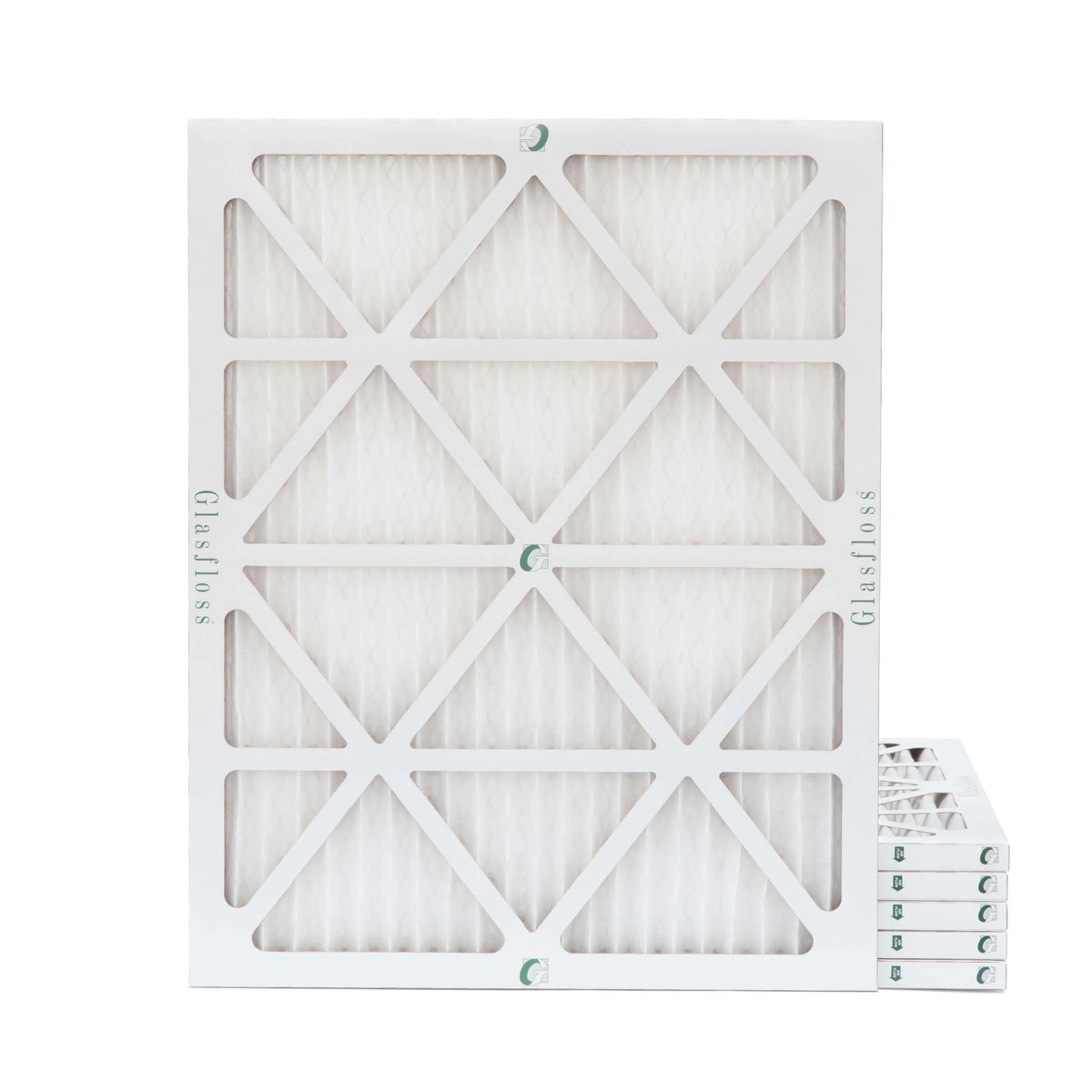 6 Pack of 16x20x1 MERV 13 Pleated Air Filters by Glasfloss. Actual Size: 15-1/2 x 19-1/2 x 7/8