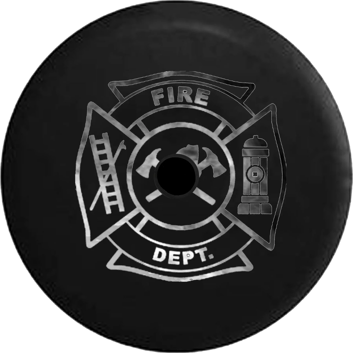 2018 2019 Wrangler JL Backup Camera Fire Department Smoke Silver Grey Spare Tire Cover for Jeep RV 32 millimeter