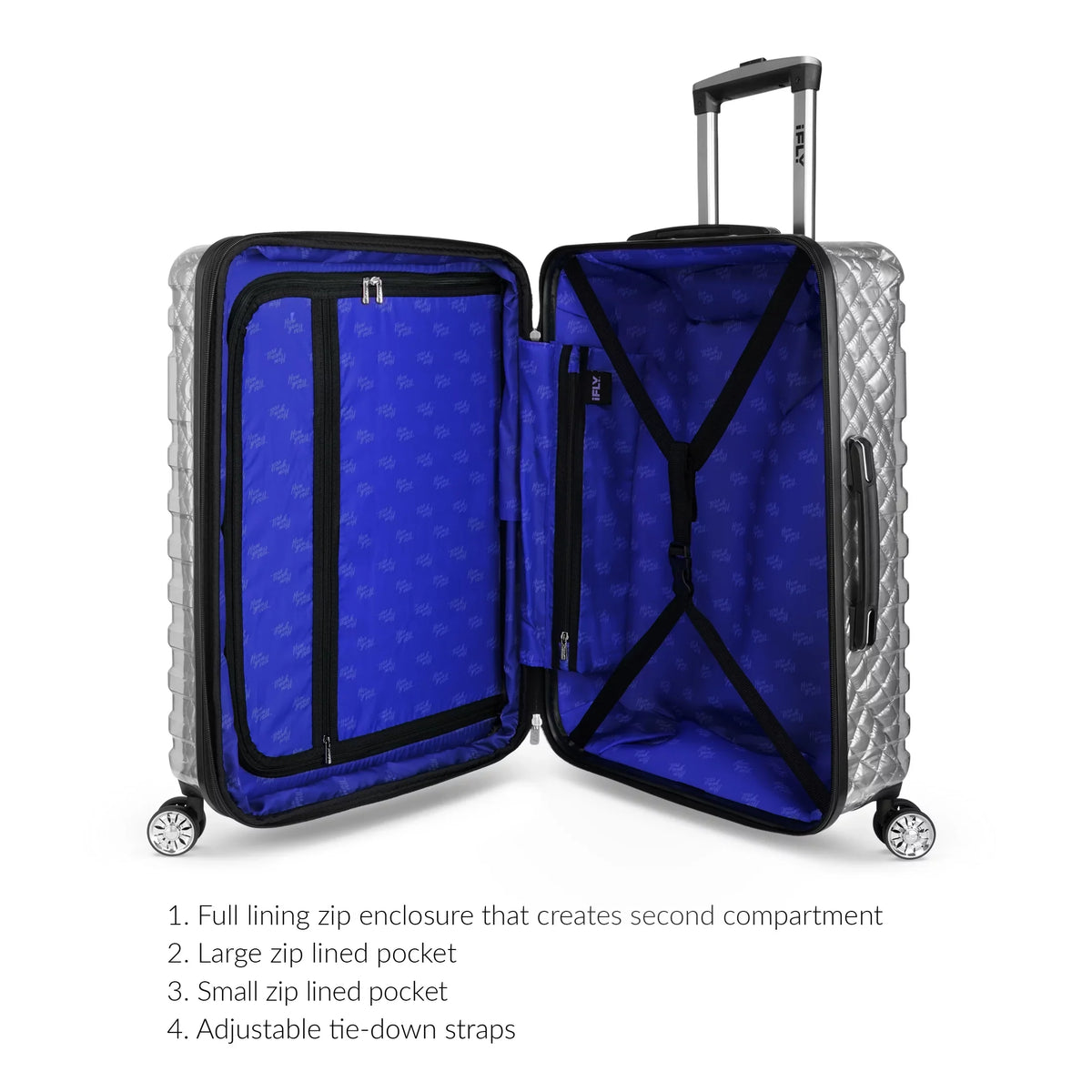 (2 pack) iFLY Hardside Spectre Versus Clear Carry-On Lugagge; 20"; Silver