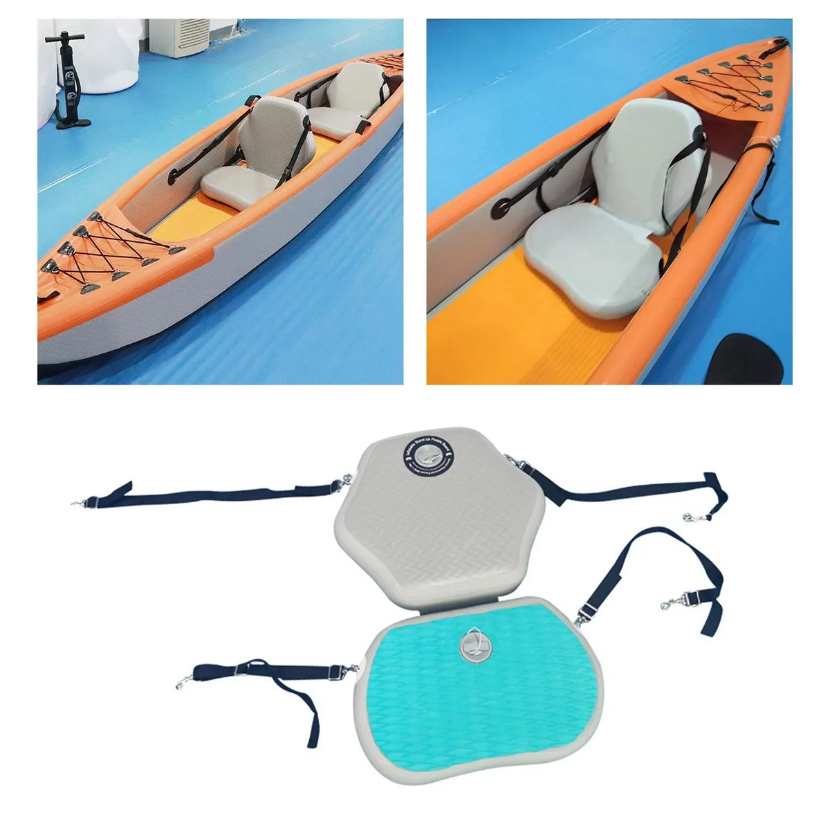 Blow-up Kayak Seat with Back Support Rowboats Universal Paddle Boards Seat