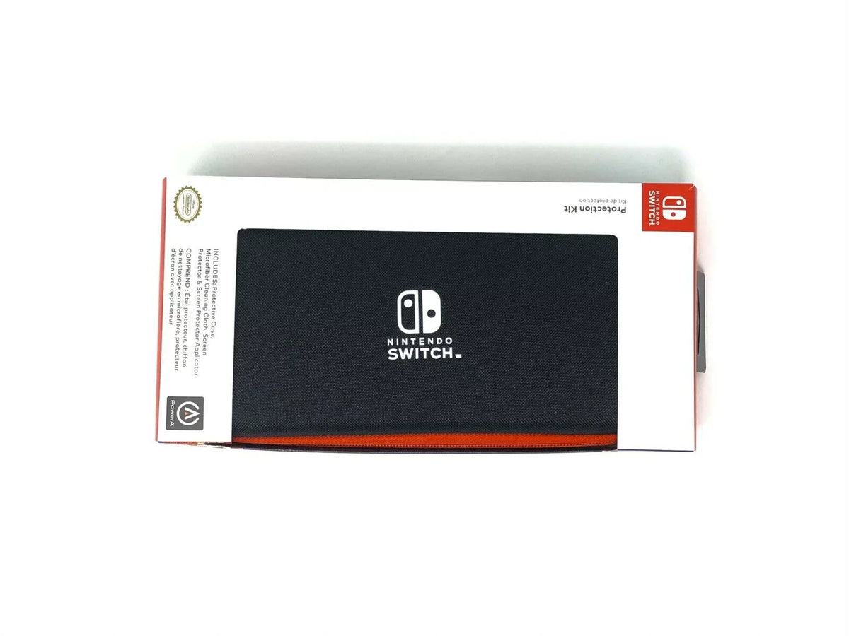 New Nintendo Switch 4 items Bundle Nintendo Switch Console with Neon Red and Blue Joy-Cons; 128GB MicroSD; Case; and 12-month family membership