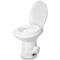 Dextrus Portable RV Toilet with Pedal Flush; Gravity Flush Toilet High Profile for Caravan Travel; Camping; Boating; White