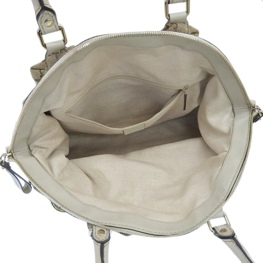 Pre-Owned Gucci GUCCI handbag tote bag GG canvas leather beige 223974 506631 (Good)