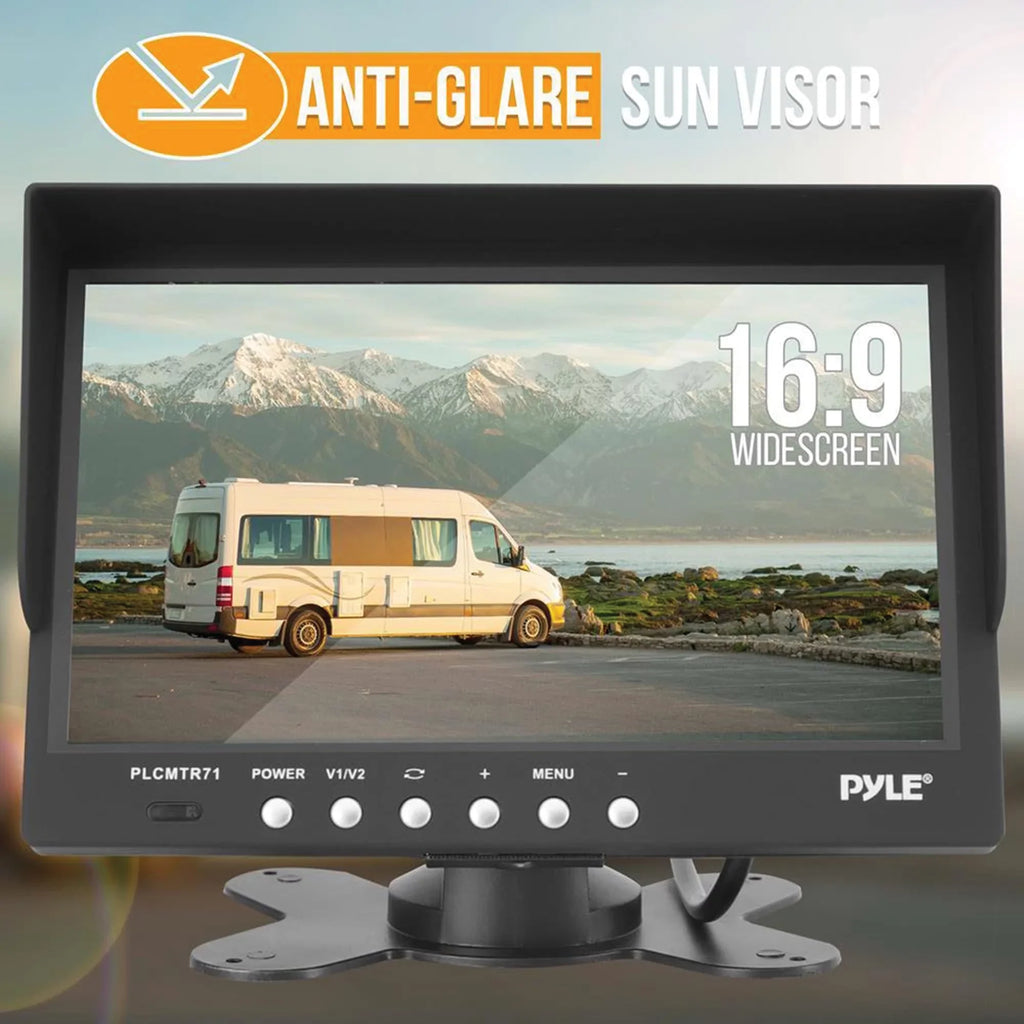 Pyle PLCMTR71 Commercial-Grade Backup Camera System with 7" Monitor and Weatherproof Camera with IR Night Vision