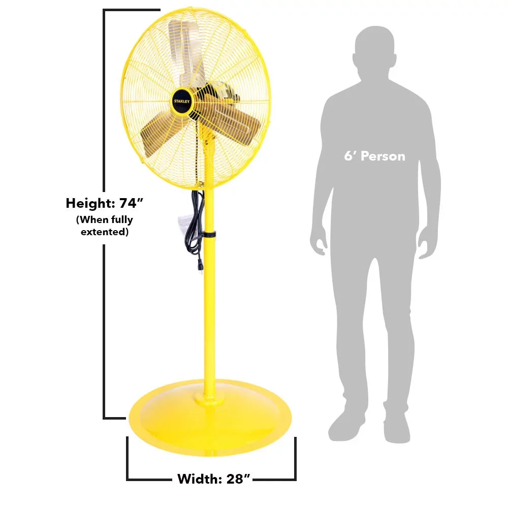 STANLEY High-Velocity Non-Oscillating Industrial Pedestal Fan; ST-24P