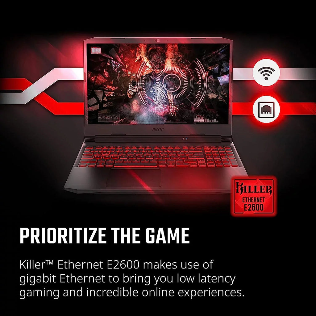 Acer Nitro 5 15.6-cm 144hz IPS Gaming Laptop + High Quality 6ft HDMI Cable + LCD Screen Cleaner + Wired Stereo Gaming Headset + Gaming Mouse