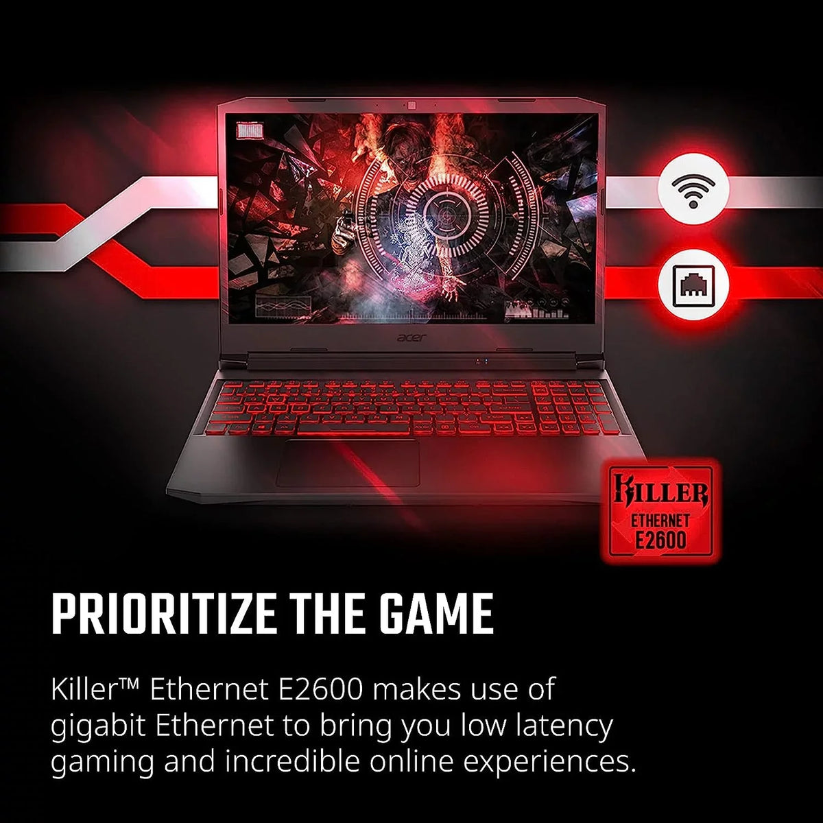 Acer Nitro 5 15.6-cm 144hz IPS Gaming Laptop + High Quality 6ft HDMI Cable + LCD Screen Cleaner + Wired Stereo Gaming Headset + Gaming Mouse