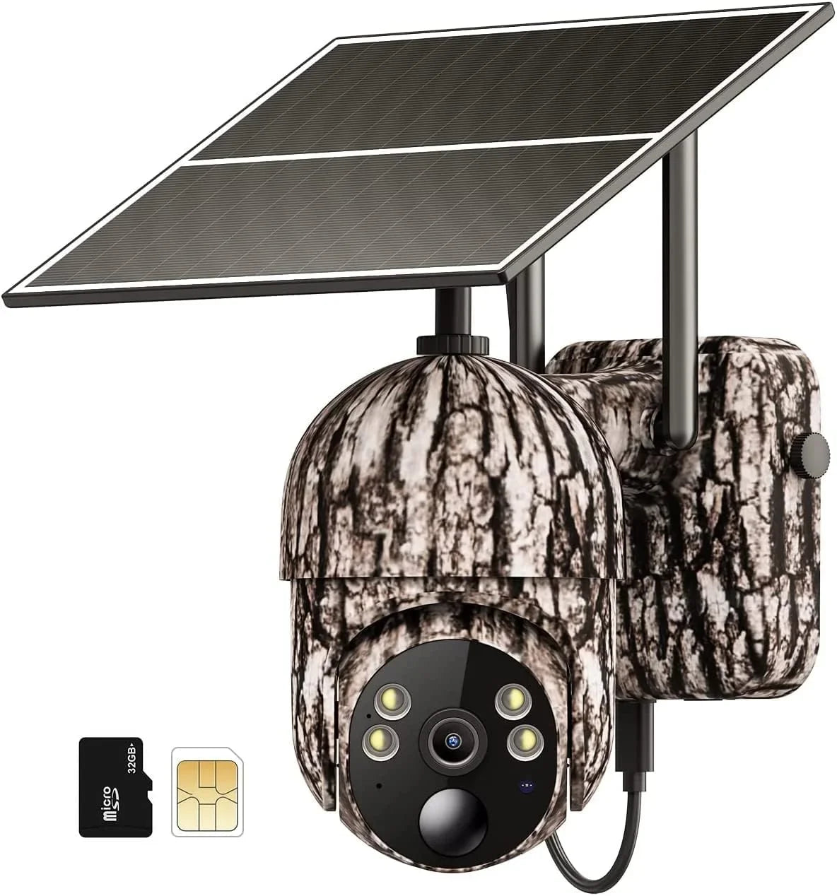 4G LTE Cellular Trail Cameras Include SD&SIM Card (Verizon/AT&T/T-Mobile) &Solar Panel; Game Cam Works No WiFi with 2K Live Feed via phone/360° Full View/Motion Activated/Night Vision/Playback