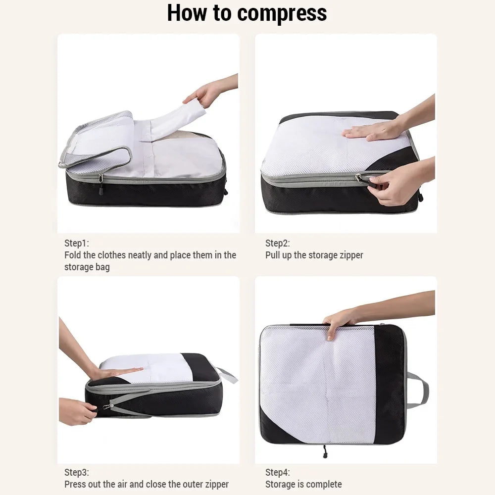Tomshoo storage bag;1 Set Huiop Carry On Suitcase Compressible Carry On Set Compressible Mewmewcat