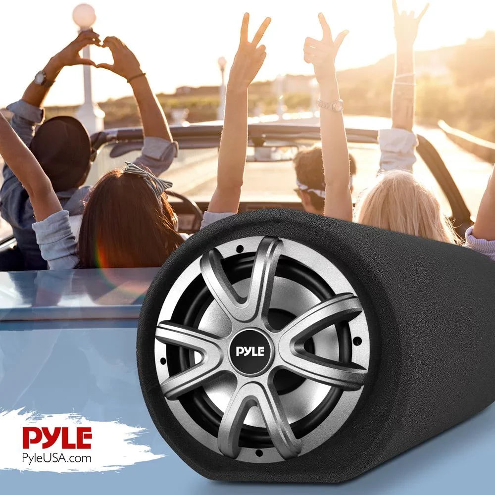 Pyle10-cm Carpeted Subwoofer Tube Speaker 500-Watt High Power Car Audio Sub Bass Enclosure System