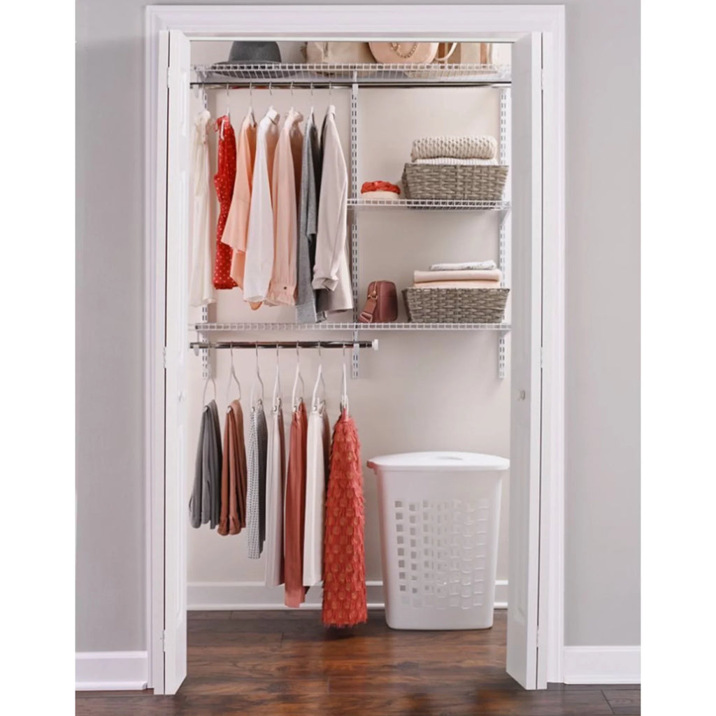 Rubbermaid Configurations 4 to 8 Ft Custom Closet Organizer Kit; White (2 Pack)