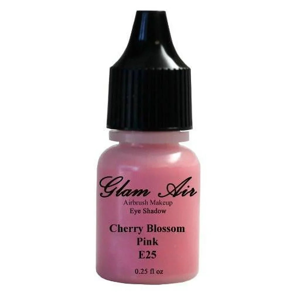 Set of Five (5) Shades of Glam Air Airbrush Eye Shadow Makeup E25 Cherry Blossom Pink; E27 Shimmer Mauve; E28 Light Magenta; E29 Peachy Shimmer; and E31 Purple Shimmer Water-based Formula Last All Day