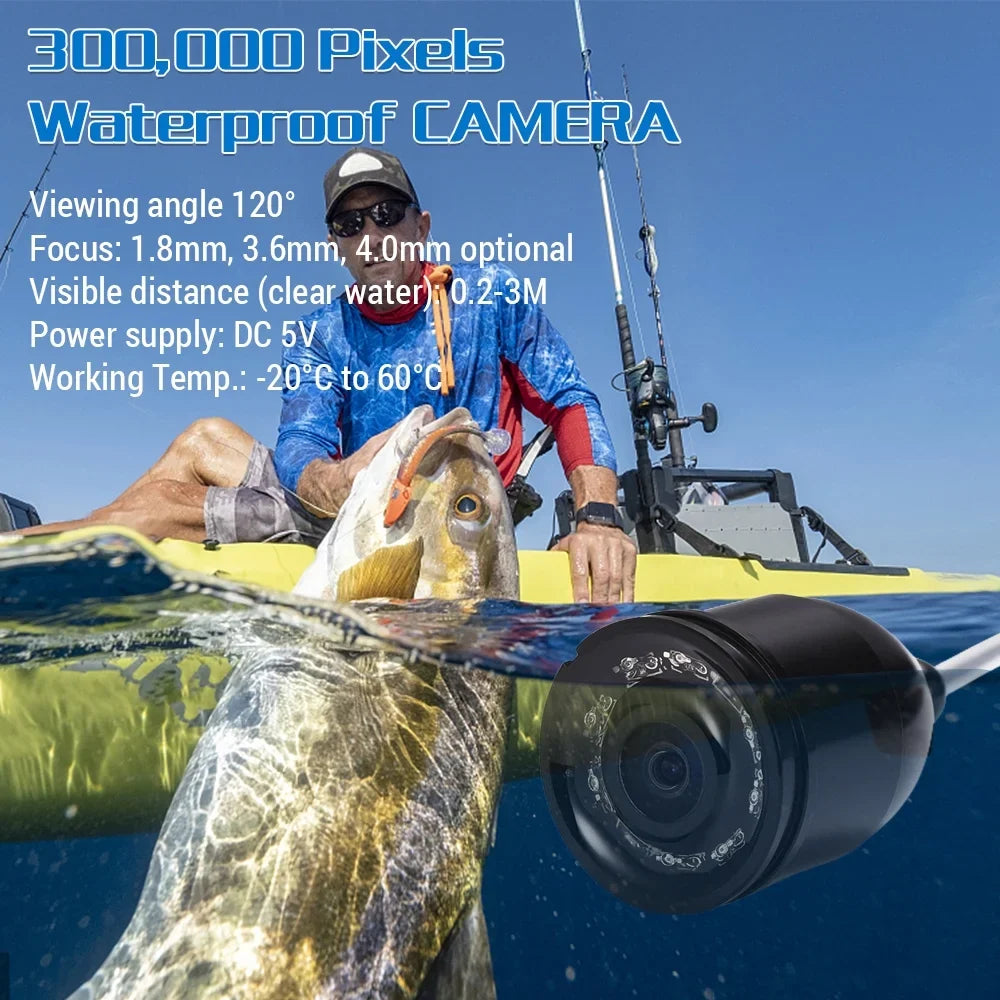 Underwater Fishing Camera with 4.3in Digital LCD 120° 300;000 Pixels 8 CS Night Vision for River/Ice Fishing