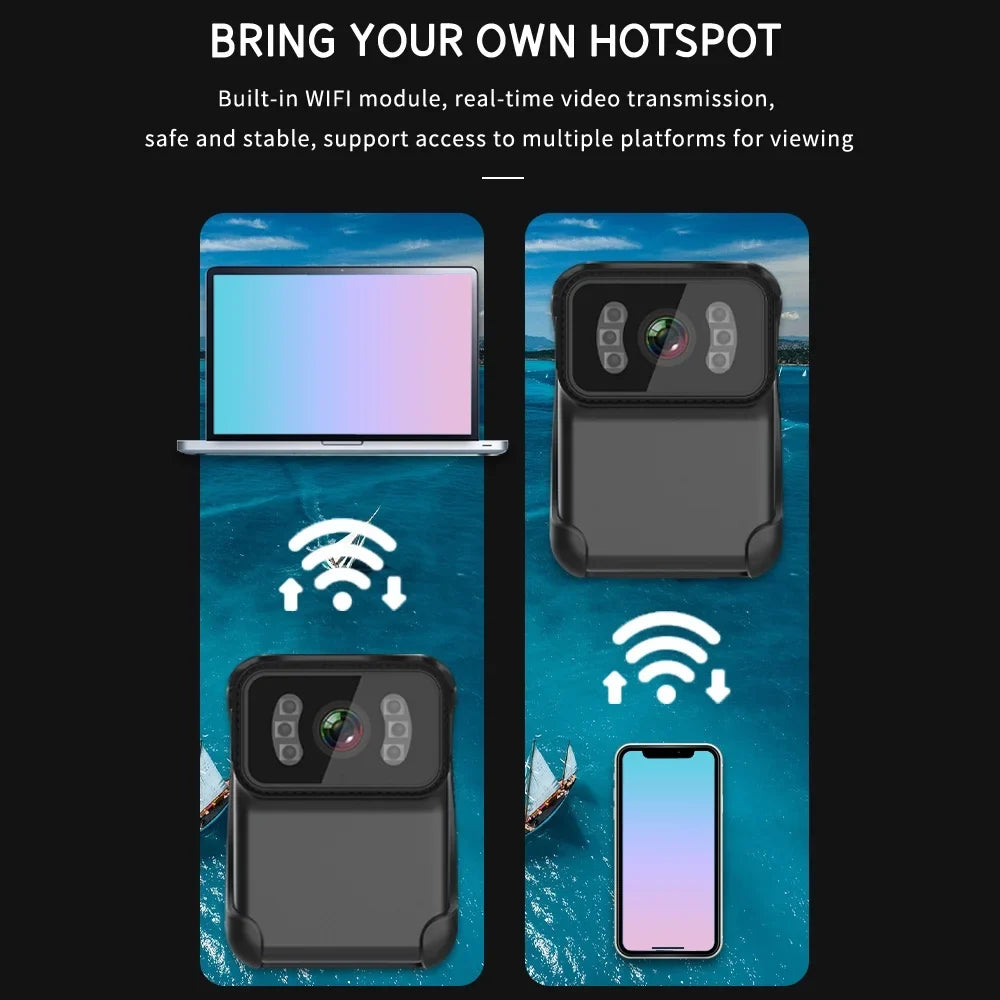 Andoer WiFi Action Camera; 1080P Video Camera; Wide Angle Lens; Loop Video Recording; Night Vision; Waterproof; Built-in Battery; Microphone; Backside Clip