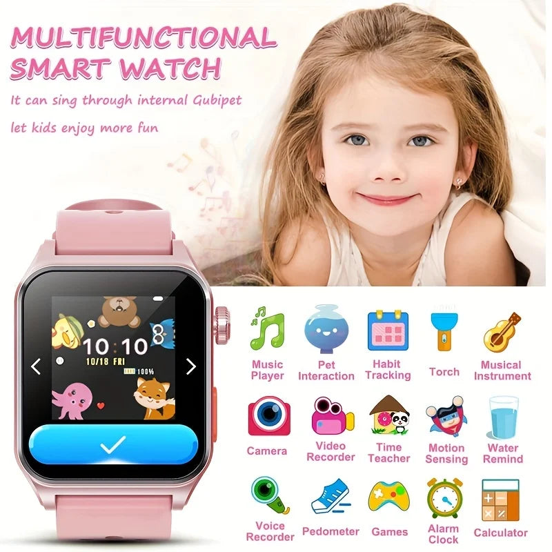 Mingwear 1.4-foot Kids Smartwatch with Sports Tracking; Alarm Clock; Little Life Helper; Multi-Life Reminder; Kids Smartwatch (Black)