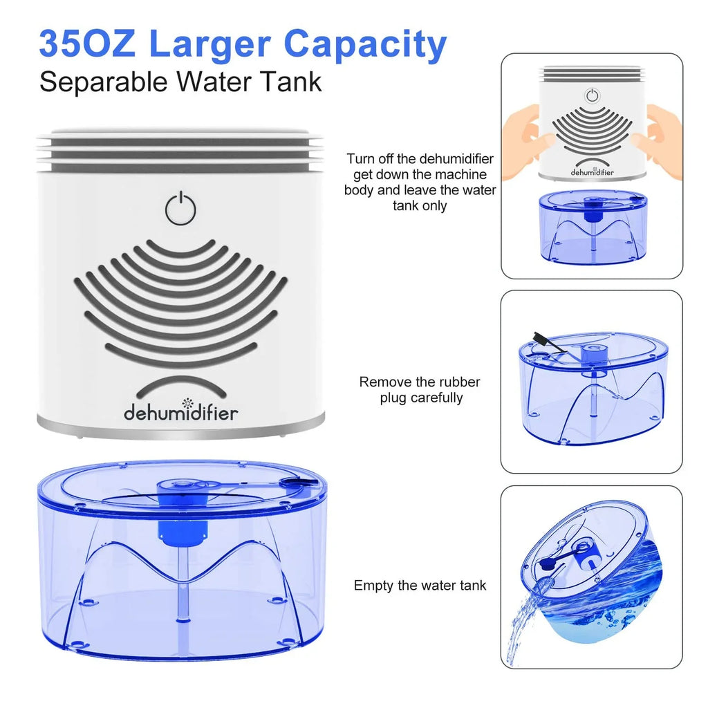 Dehumidifier TOMERSUN 2600 Cubic Feet(280 sq ft) Small Dehumidifiers for home 35oz Mini Dehumidifier for home;Basement;Bathroom; Closet;RV;Bedroom;Kitchen