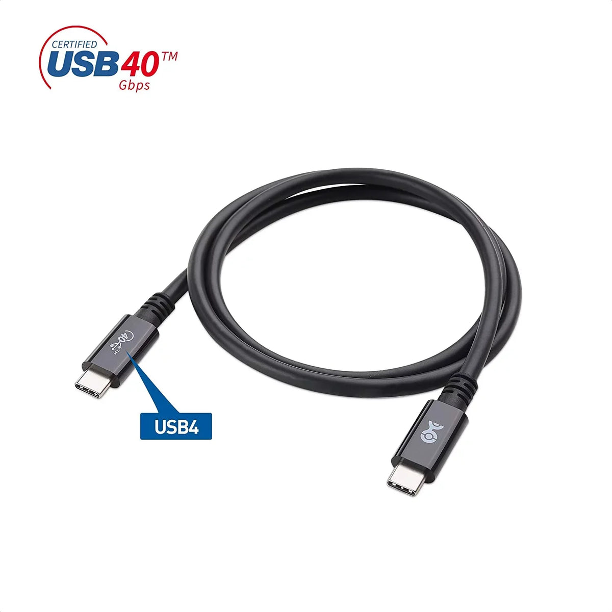 [USB-IF Certified] Cable Matters USB4 Cable 2.6 ft with 40Gbps Data; 8K Video Support; and 100W Charging; Compatible with Thunderbolt 4 Thunderbolt 3; USB C for MacBook; DELL XPS; Surface Pro and More