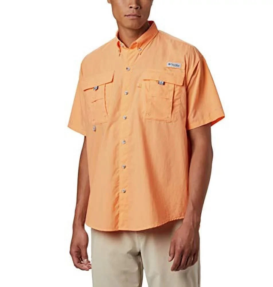 Columbia Men's Bahama II Short Sleeve Shirt; Bright Nectar; XX-Small
