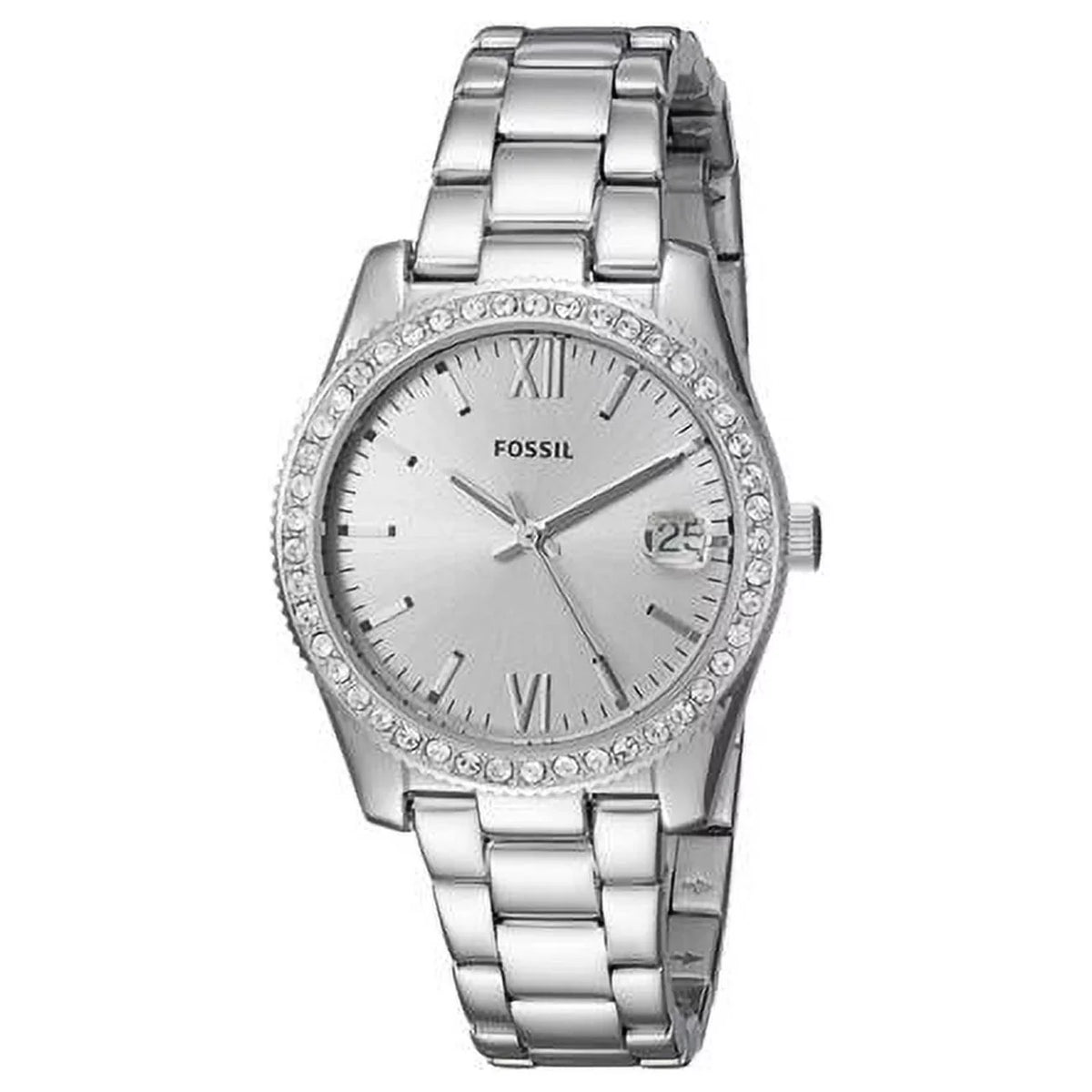 Fossil Silver Dial Scarlette Stainless Steel Watch for Ladies