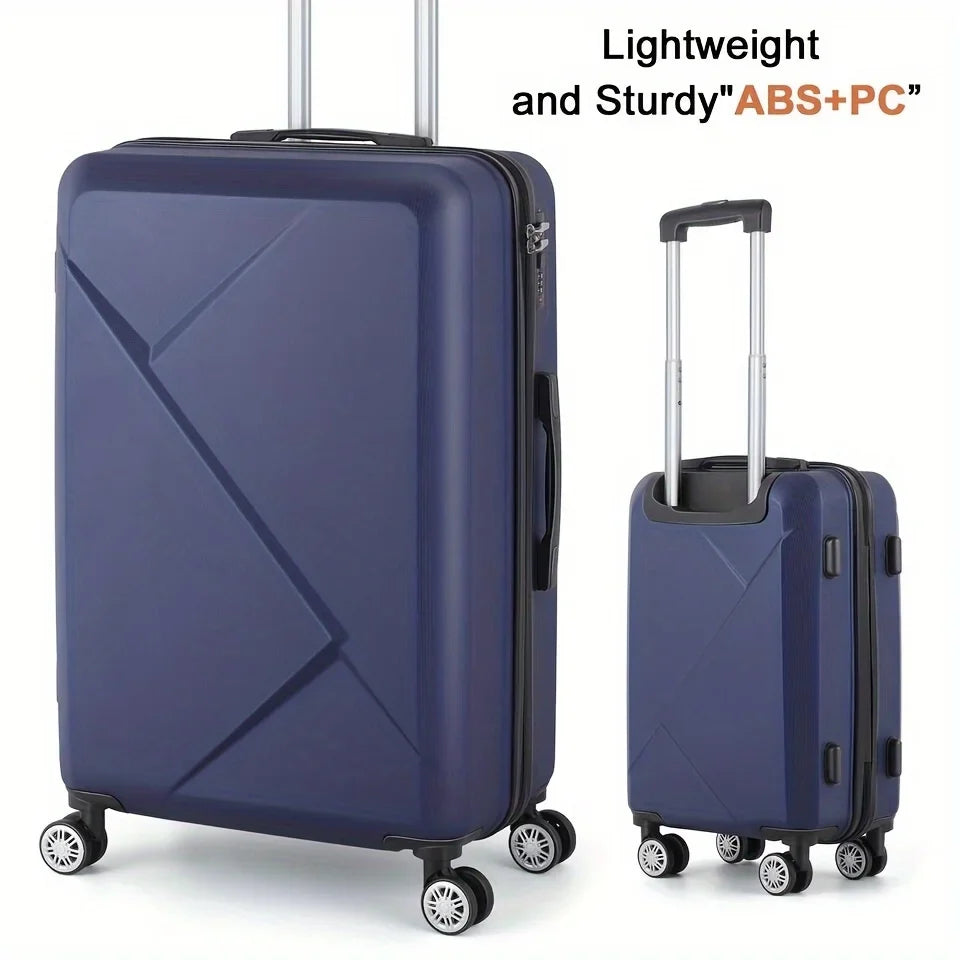 20 millimeter Hardside Carry-On Luggage For Travel Business; 20-millimeter Suitcase With Four Spinner Wheels And Scratch-Resistant Surface; Lock - Blue