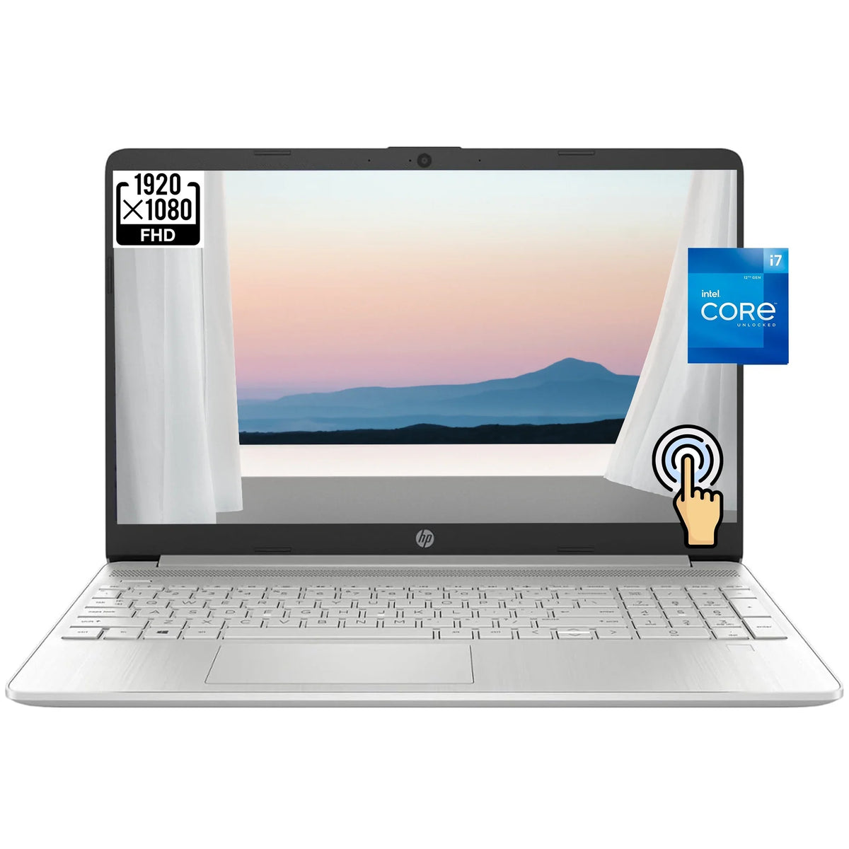 HP 15 15.6" FHD Touchscreen Business Laptop; 12th Gen Intel 10-Core i7-1255U; 16GB RAM; 1TB PCIe SSD; Numeric Keypad; Wi-Fi; HDMI; Windows 11 Home in S Mode