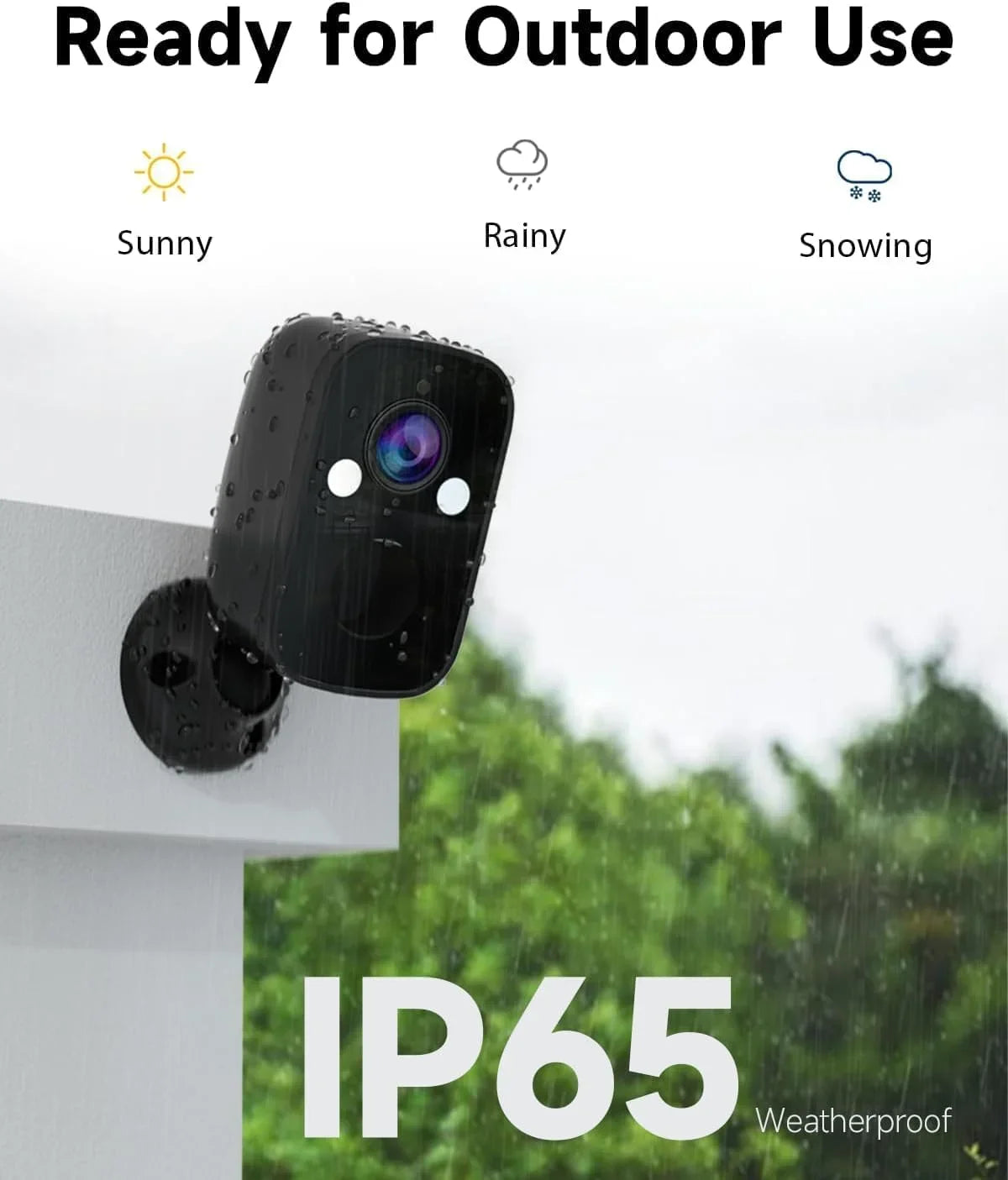 Wireless Security Camera Outdoor; 2K Security Camera with Full Color Night Vision; 130° Viewing Angle; AI Motion Detection; 2-Way Talk; Cloud/SD Storage Support; Weatherproof; Compatible with Alexa