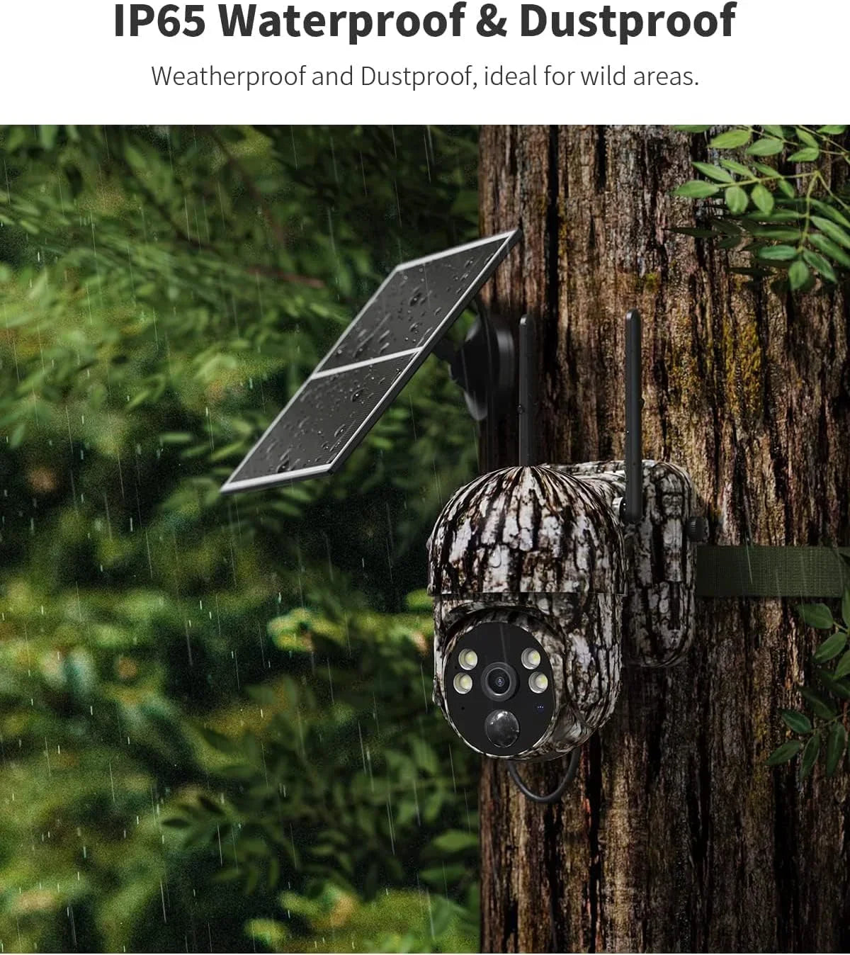 4G LTE Cellular Trail Cameras Include SD&SIM Card (Verizon/AT&T/T-Mobile) &Solar Panel; Game Cam Works No WiFi with 2K Live Feed via phone/360° Full View/Motion Activated/Night Vision/Playback