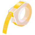 GREENCYCLE 50PK Compatible for Dymo 3D Plastic Embossing Labels 520108 White on Yellow Label Tape 9mm 3/8'' x 3m 9.8' Use in Organizer Xpress Pro 12966; Office Mate II 1540; Motex E101 Label Maker