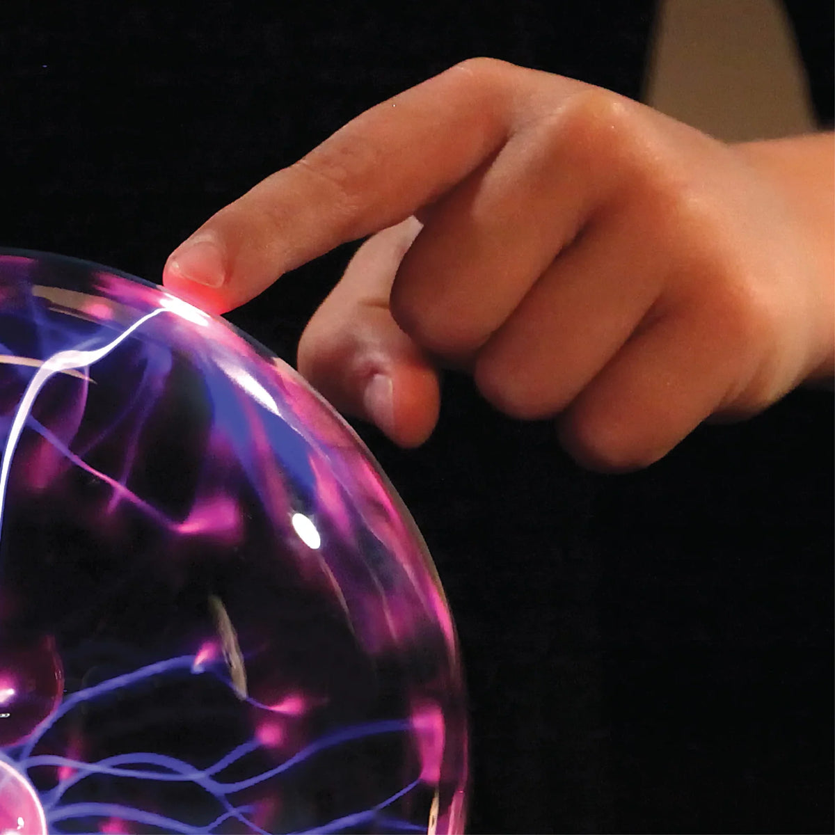 Discovery #Mindblown 6" Plasma Globe Lamp with Interactive Electric Touch and Sound Sensitive Lightning and Tesla Coil; Includes AC Adapter; Glass STEM Lava Lamp-Style Light for Desk; Kids Room
