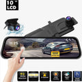 10" Touch Screen Mirror Dash Camera; 1080P Dual Dash Cam Kit Front and Rear View; Backup Camera for Cars; Super Night Vision; Motion Detection;Reversing Assistance; Loop Recording