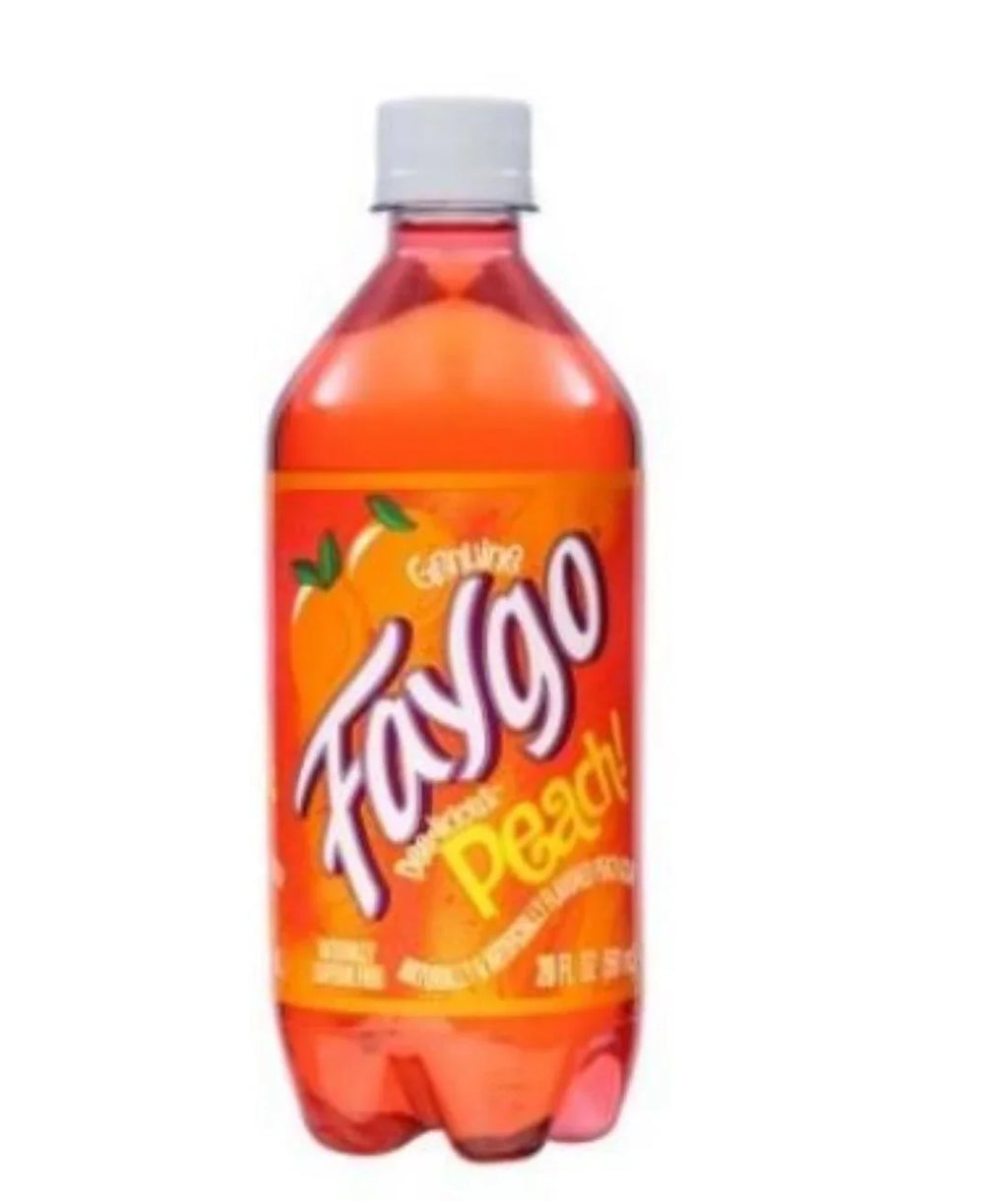 Faygo Peach Soda Pop; 20 Oz Bottles; Quantity of 4