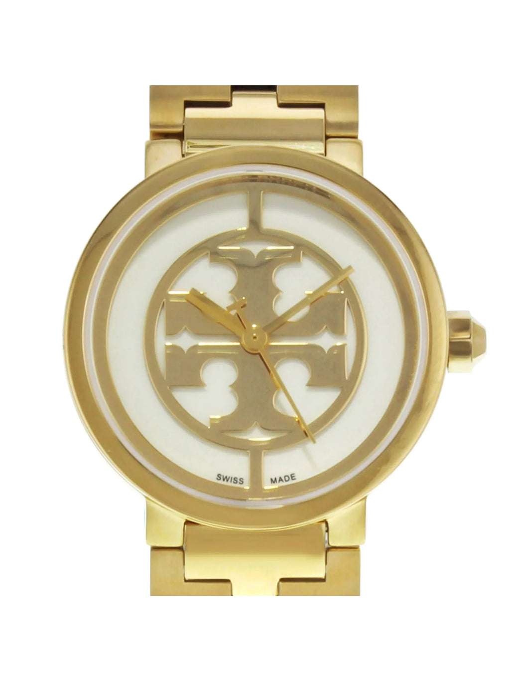 Pre-Owned Tory Burch Reva 21mm Gold Tone Stainless Steel Quartz Ladies Watch TRB4030 (Good)