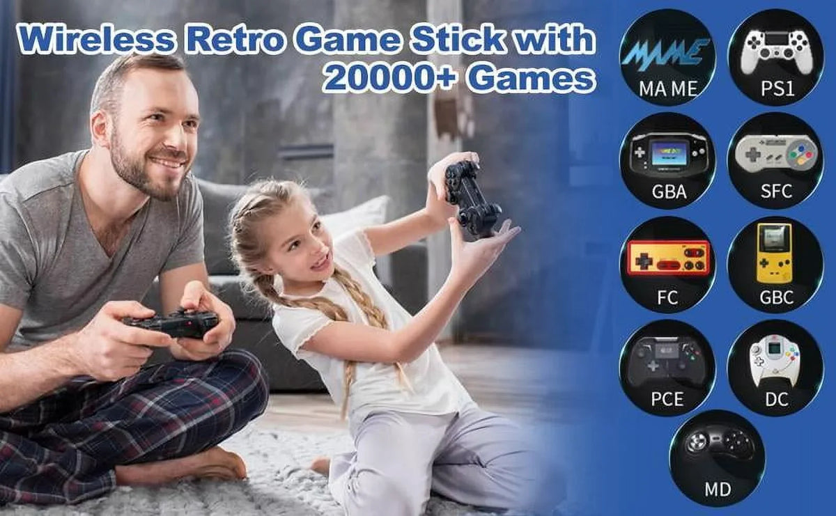 20;000+ Games Wireless Retro Game;4K HDMI Output Retro Video Game Console - Plug and PlayVideo Games; Retro Game Stick 4K Game Stick; Built in 64G Cards playstation5 ps5controller