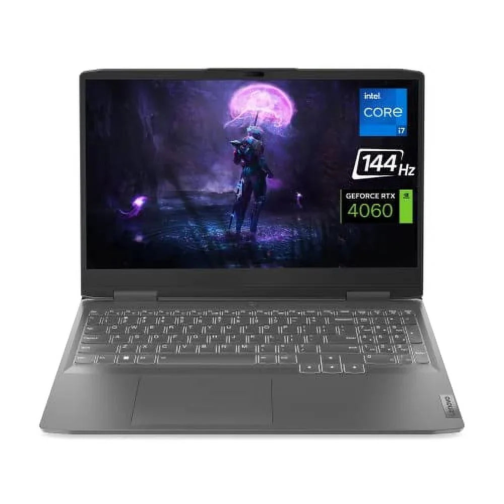 Lenovo LOQ Gaming Laptop; NVIDIA GeForce RTX 4060; Intel 13th Gen i7-13700H; 15.6" FHD 144Hz Display; 32GB DDR5 RAM; 512GB PCIe SSD; Webcam; HDMI; RJ45; Backlit KB; Wi-Fi 6; Windows 11 Home; Grey