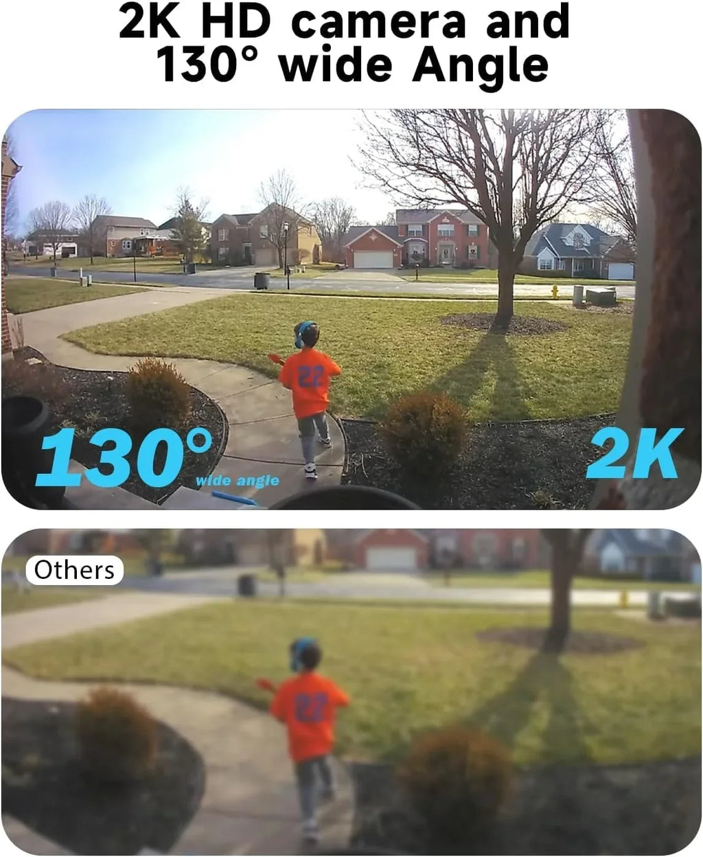 Wireless Security Camera Outdoor; 2K Security Camera with Full Color Night Vision; 130° Viewing Angle; AI Motion Detection; 2-Way Talk; Cloud/SD Storage Support; Weatherproof; Compatible with Alexa
