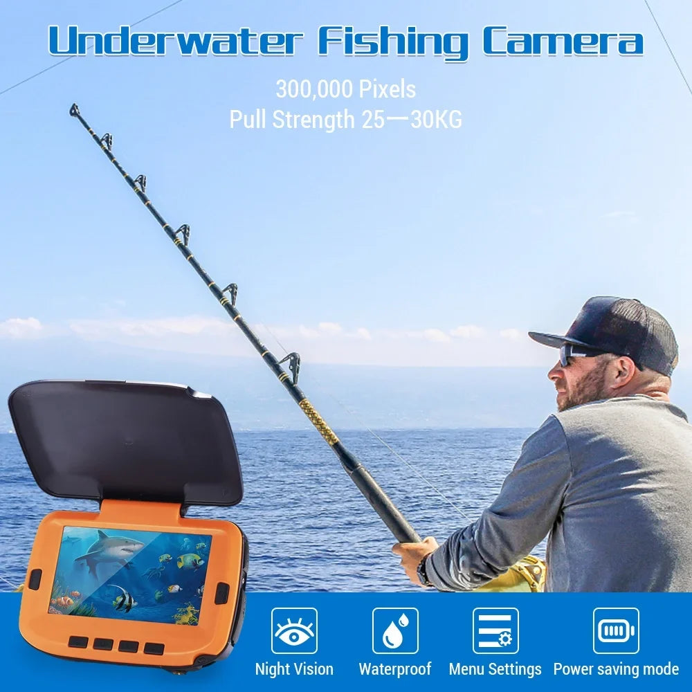 Underwater Fishing Camera with 4.3in Digital LCD 120° 300;000 Pixels 8 CS Night Vision for River/Ice Fishing
