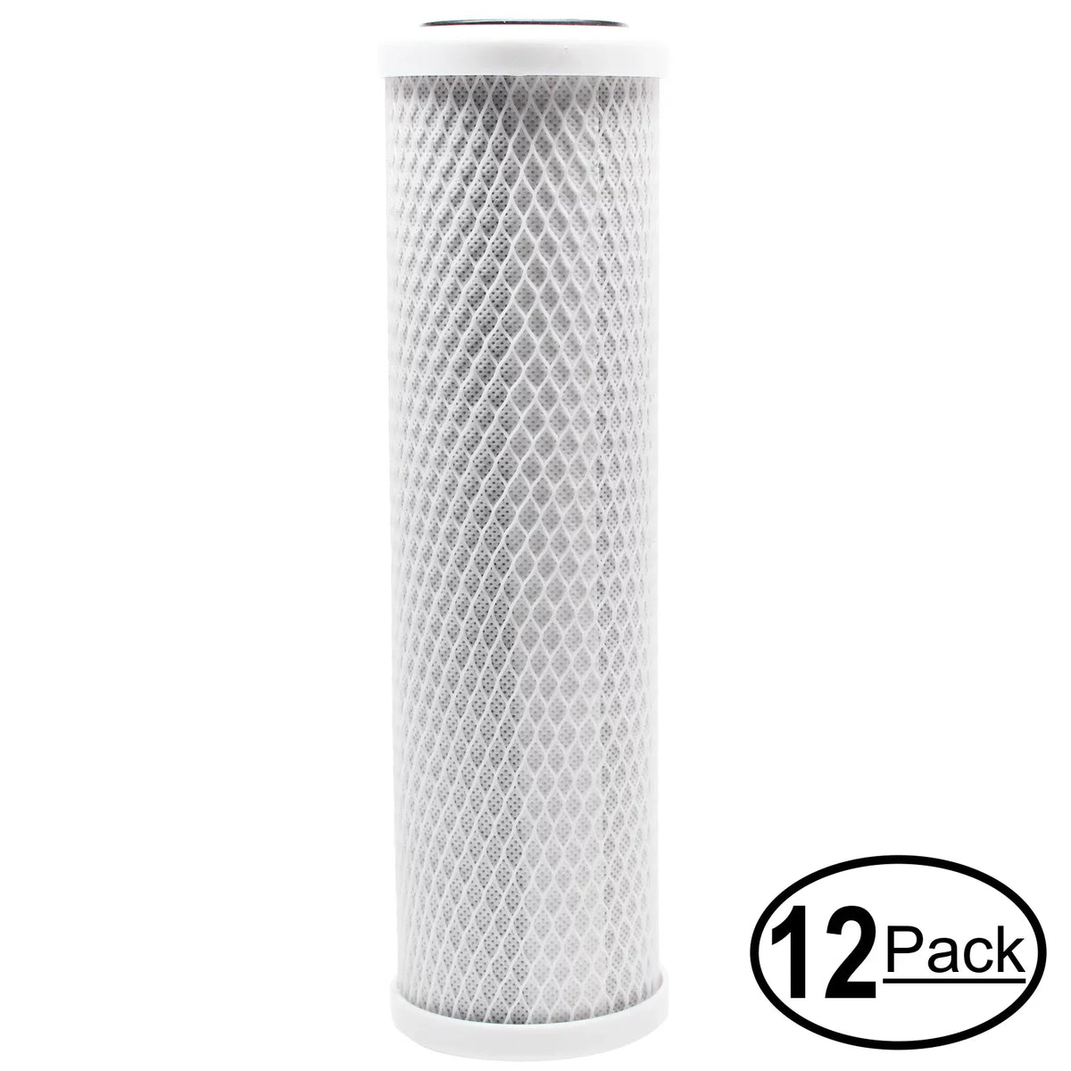 12-Pack Replacement for H2O Distributors H2O-UCF-01 Activated Carbon Block Filter - Universal 10 inch Filter for H2O Distributors Single Stage Under Sink System - Denali Pure Brand