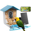 TMEZON Smart Bird Feeder with Camera; Bird Feeder House with 1080P Battery Security Camera Solar Powered Auto Capture Bird Videos Wireless Outdoor