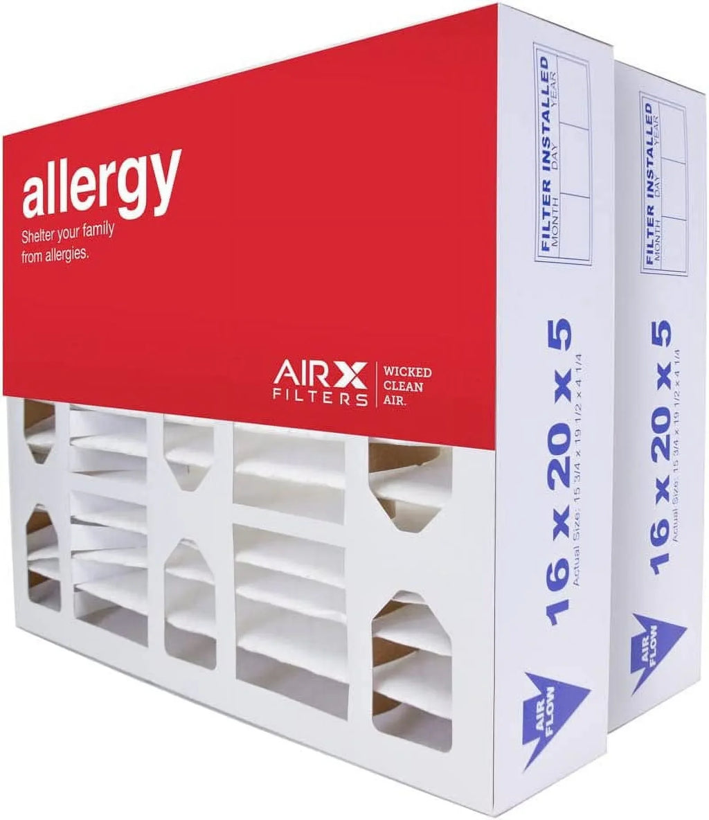 16x20x5 MERV 11 HVAC AC Furnace Air Filter Replacement for Lennox X0582; Allergy 2-Pack; Made in the USA