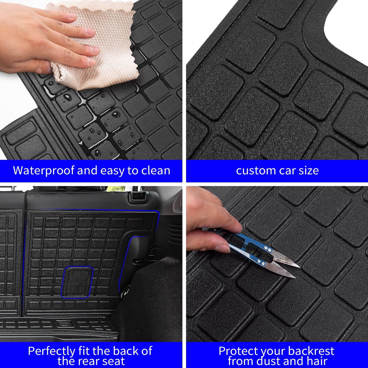 Fit 2017-2022 Honda CRV Fuel Trunk Mat Cargo Liner Rear Trunk Liner TPE All Weather Seat Back Cover Protector 2021 CR-V Accessories (Trunk Mats + Backrest Mats)