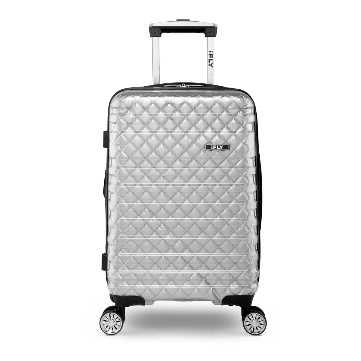 (2 pack) iFLY Hardside Spectre Versus Clear Carry-On Lugagge; 20"; Silver