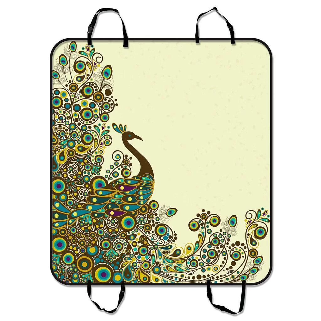 GCKG Beautiful Peacock Pattern Pet Car Seat Cover Dog Car Seat Mat Hammock Cargo Mat Trunk Mat For Cars Trucks and SUV 54x60 inches