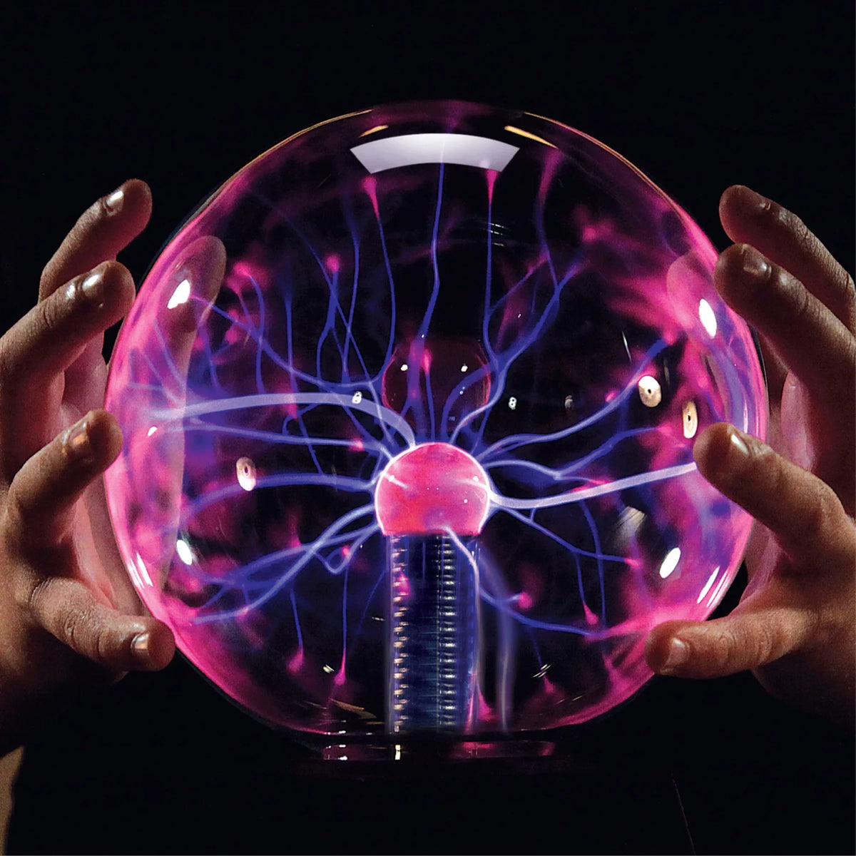 Discovery #Mindblown 6" Plasma Globe Lamp with Interactive Electric Touch and Sound Sensitive Lightning and Tesla Coil; Includes AC Adapter; Glass STEM Lava Lamp-Style Light for Desk; Kids Room
